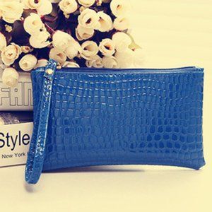 Clutch Blue Tiny Bag Cell Keys Pouch Mini Lipstick Cosmetic Makeup Bag